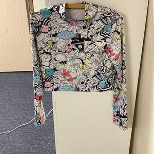 Super cute anime/kawaii mock neck crop top